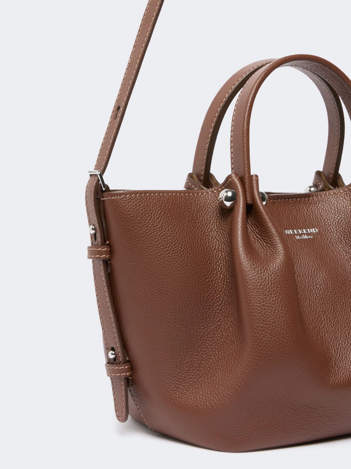 Weekend Max Mara borsa tote piccola in pelle marrone WKADRITTO - immagine 5