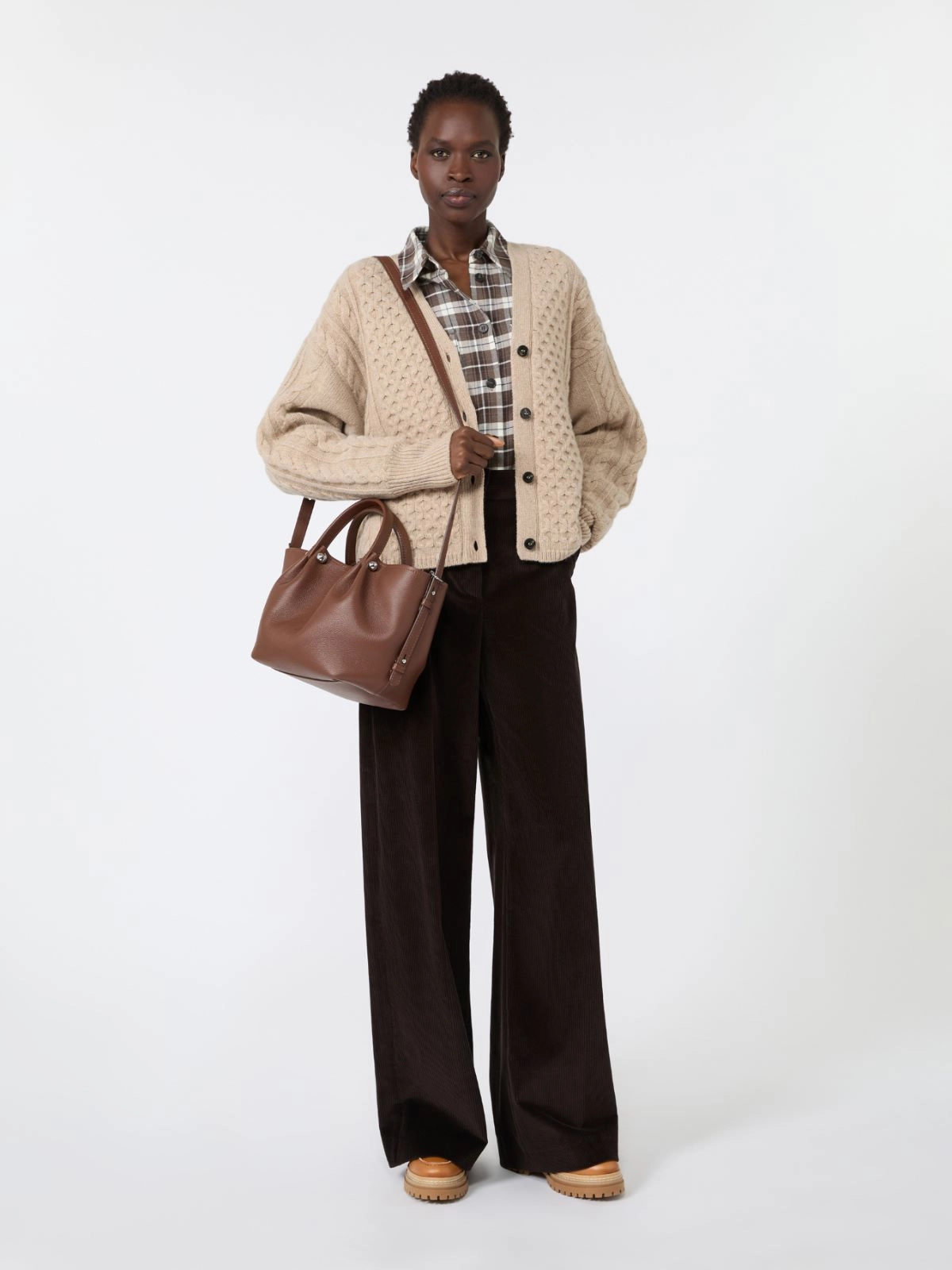 Weekend Max Mara borsa tote piccola in pelle marrone WKADRITTO - immagine 2