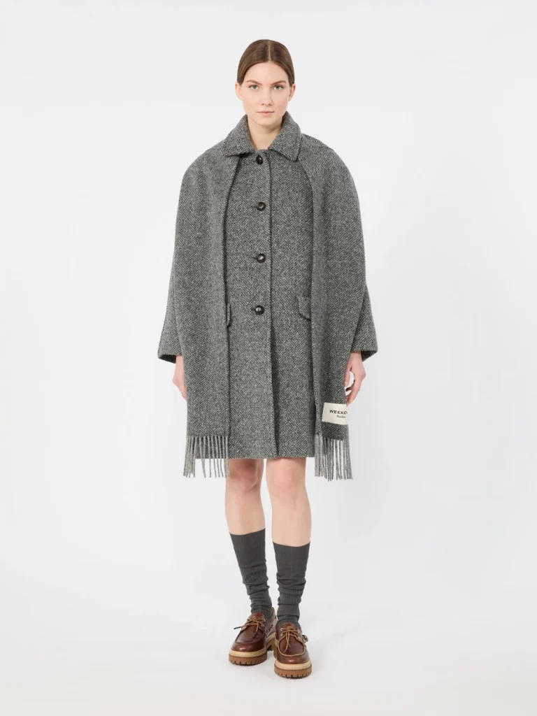 Weekend Max Mara cappotto in tweed grigio antracite WKDLATINO