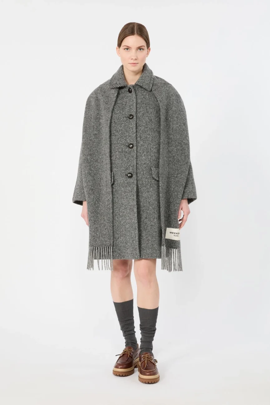 Weekend Max Mara cappotto in tweed grigio antracite WKDLATINO