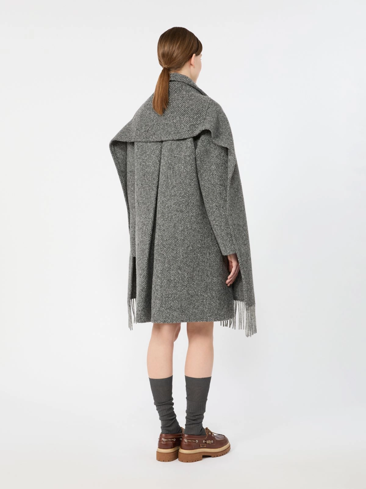 Weekend Max Mara cappotto in tweed grigio antracite WKDLATINO - immagine 4