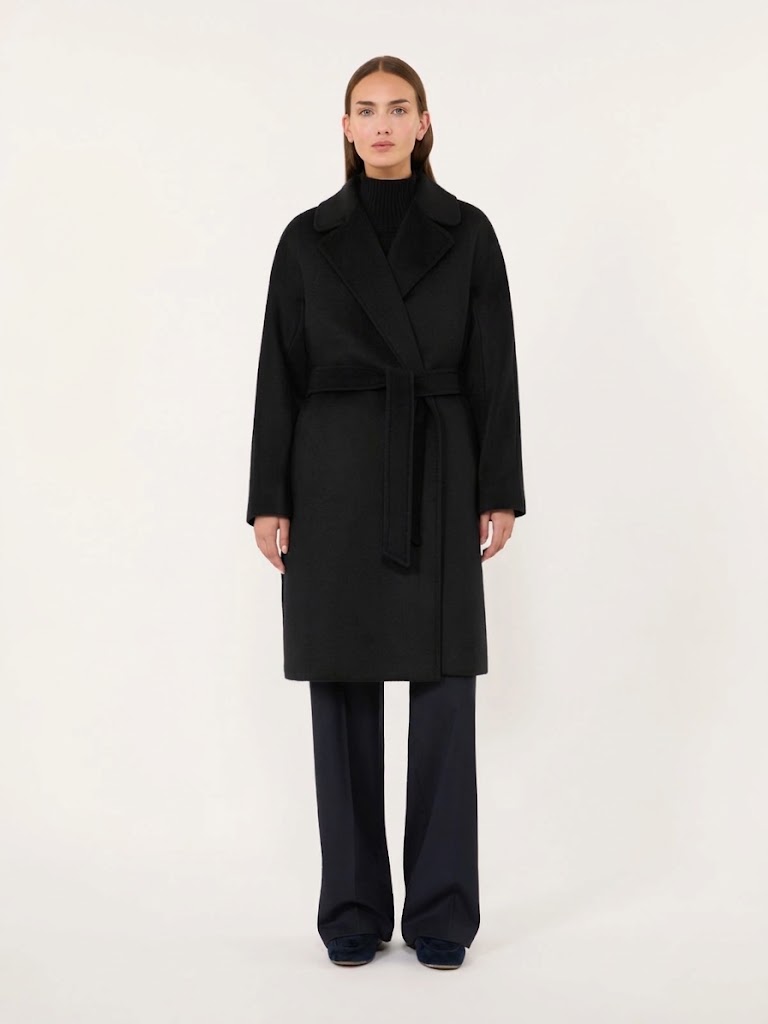 Weekend Max Mara cappotto a vestaglia nero WKDPEDALE