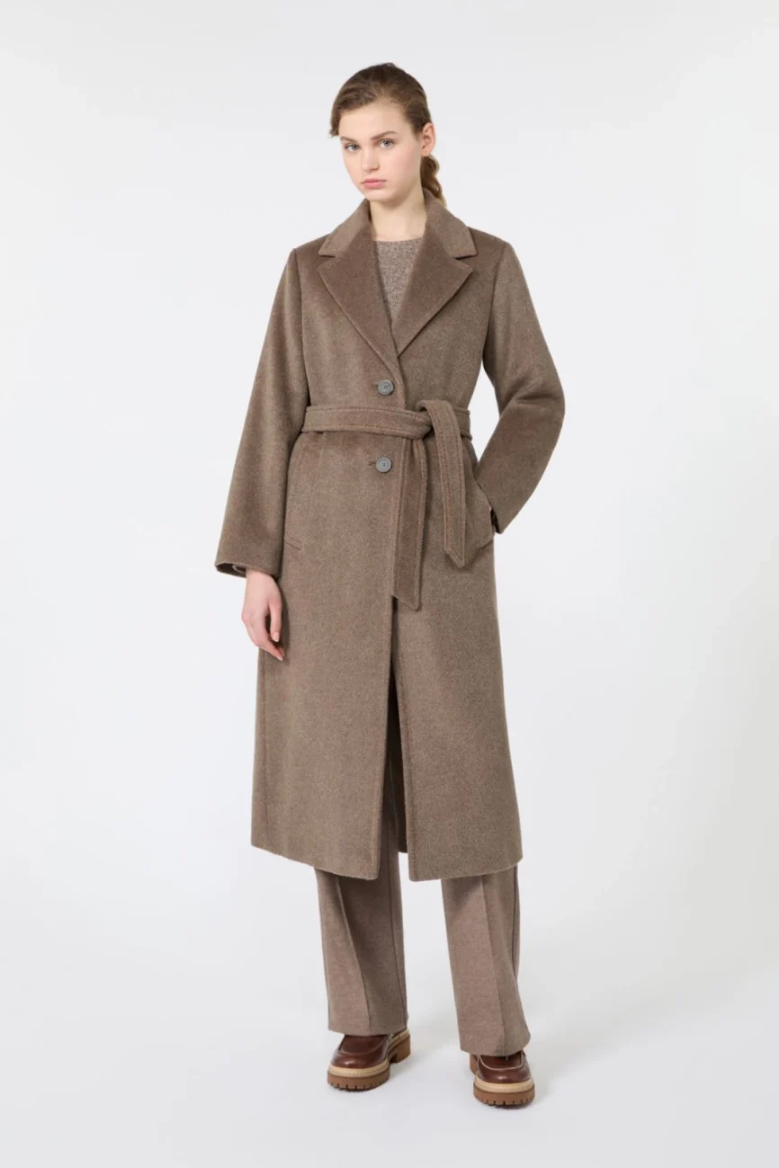 Weekend Max Mara cappotto lungo orsetto marron glacè WKDBRONTE