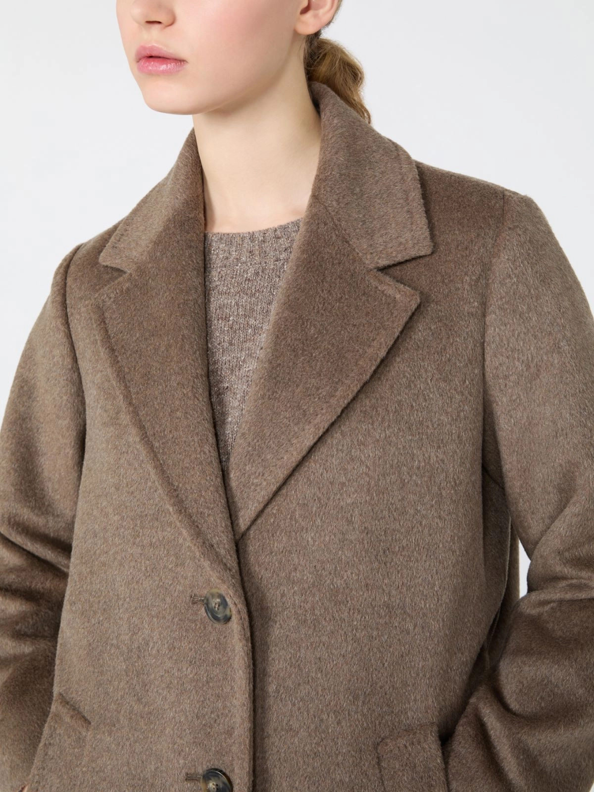 Weekend Max Mara cappotto lungo orsetto marron glacè WKDBRONTE - immagine 2