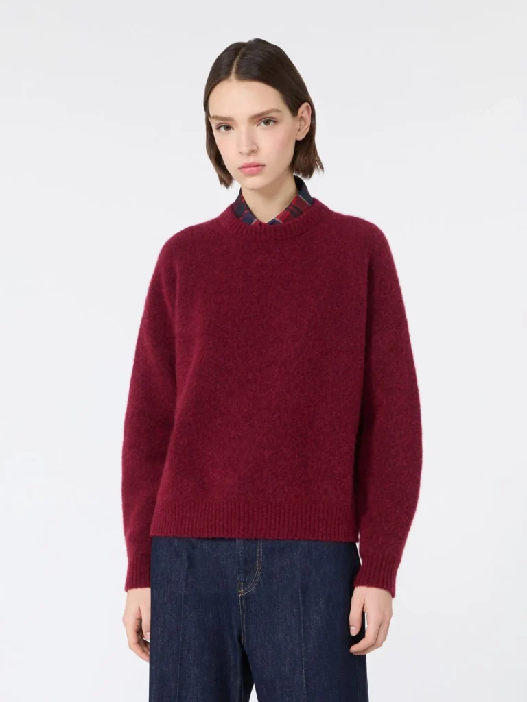 Weekend Max Mara maglia girocollo in lana e alpaca bordeaux WKDTUONO