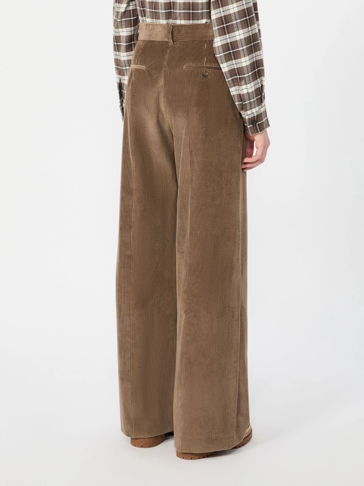 Weekend Max Mara pantalone gamba larga in velluto marrone noce WKDTANIA - immagine 2
