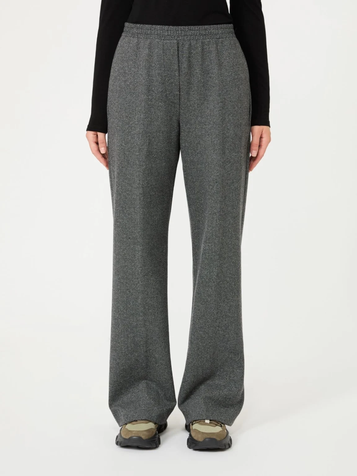 Weekend Max Mara pantalone in jersey lana grigio WKDEDITTA