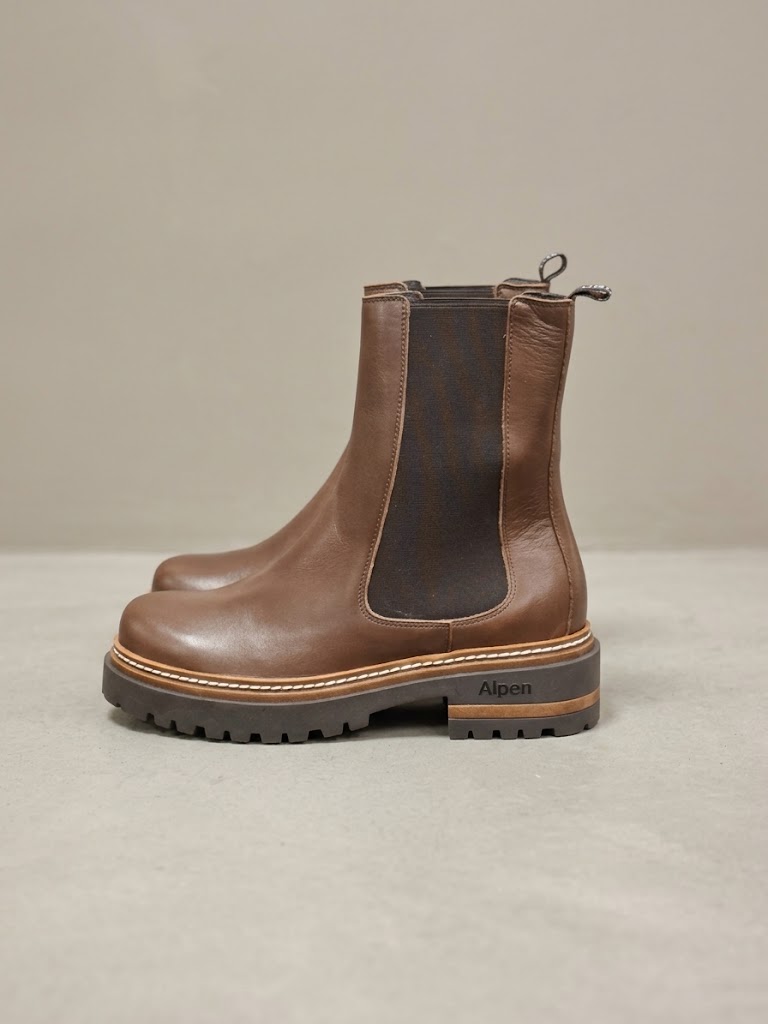 Alpen Boots donna polacchino chelsea in pelle marrone GINEVRA - immagine 4