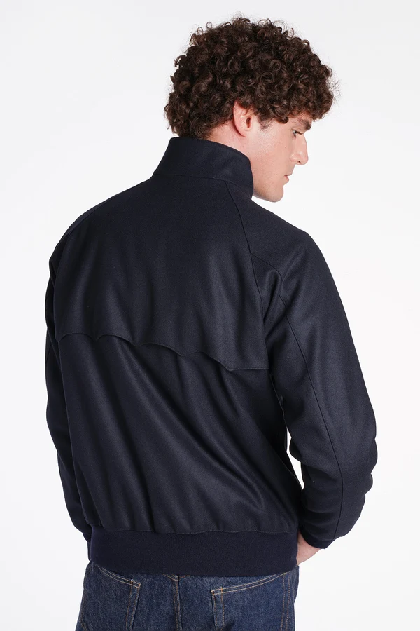 Baracuta giubbotto uomo Harrington G9 melton lana e cashmere blu - immagine 3