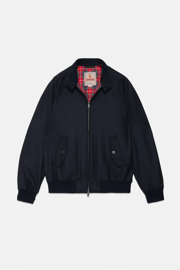 Baracuta giubbotto uomo Harrington G9 melton lana e cashmere blu - immagine 5