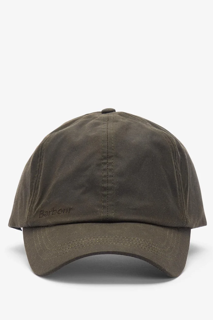 Barbour cappello cotone cerato verde