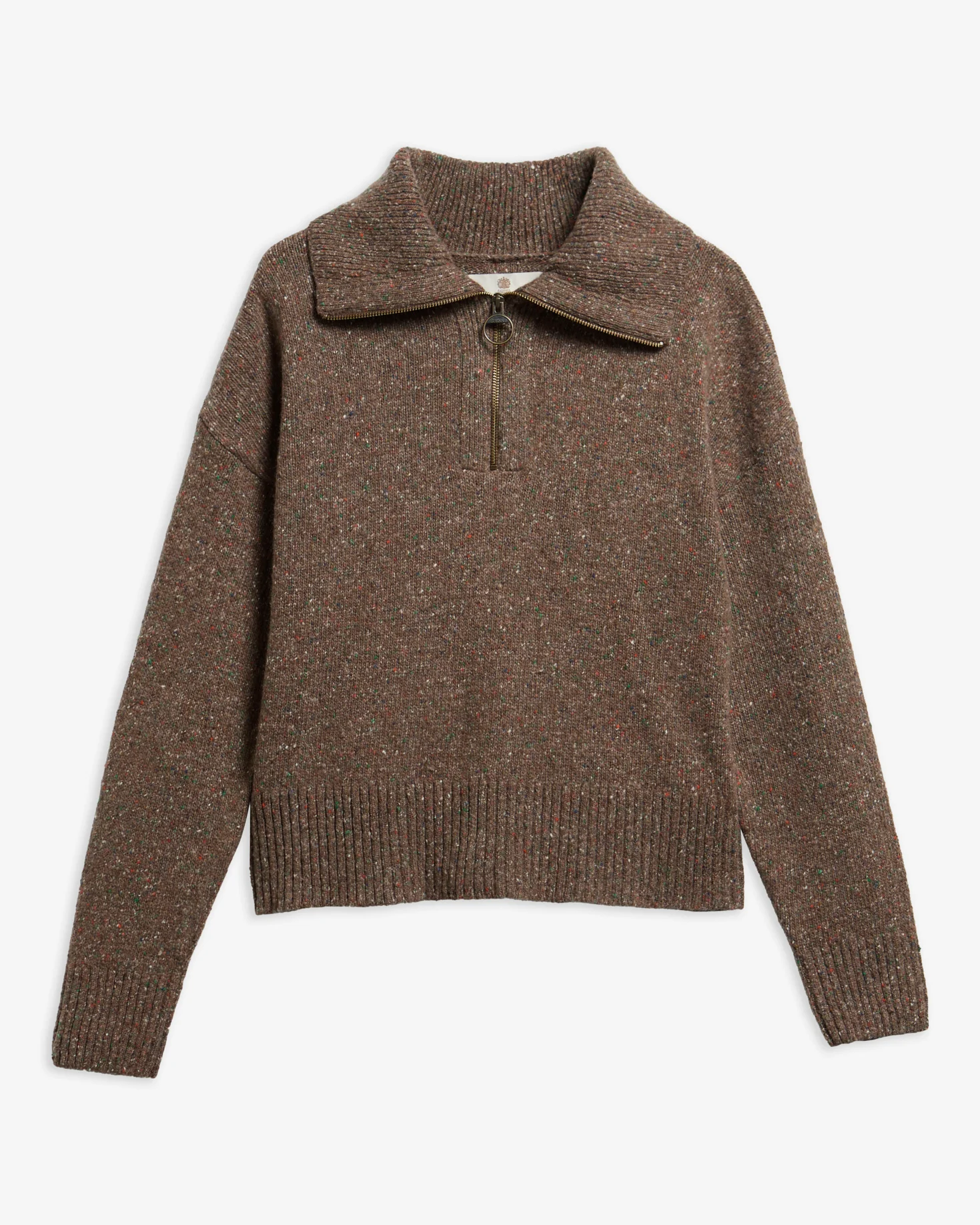 Barbour donna maglia donegal mezza zip beige LAVENSDALE - immagine 5