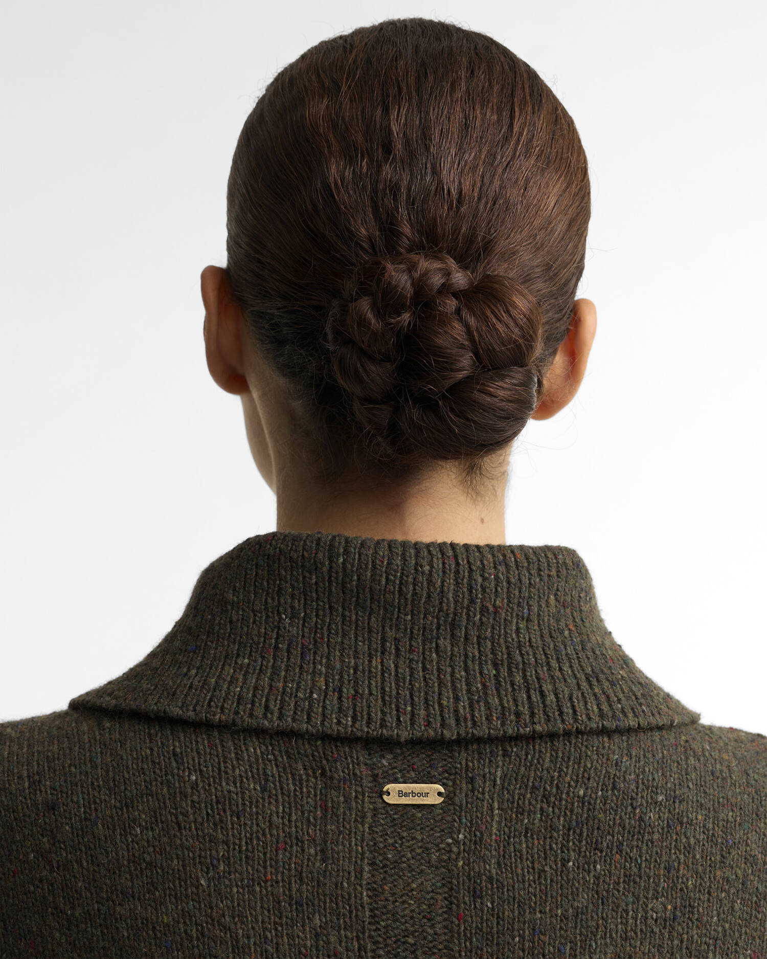 Barbour donna maglia donegal mezza zip verde LAVENSDALE - immagine 4