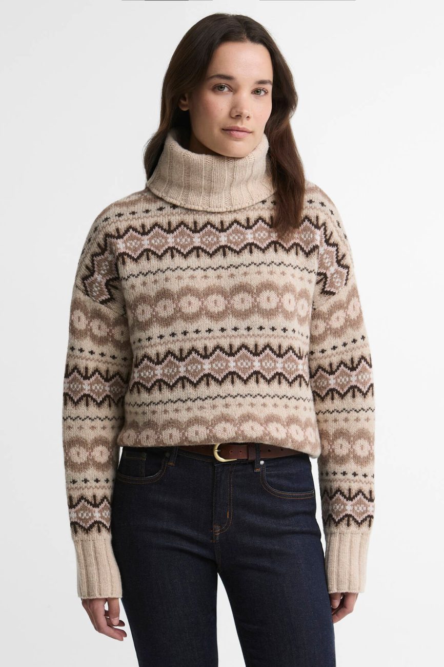 Barbour donna maglia dolcevita motivo Fair Isle HELEN