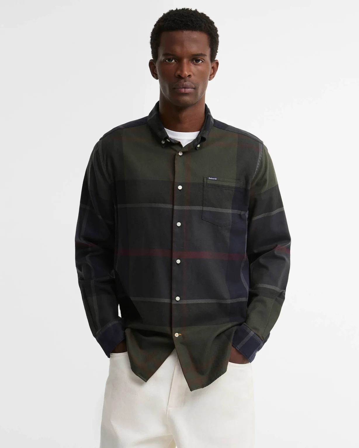 Barbour uomo camicia button down a quadri DUNOON