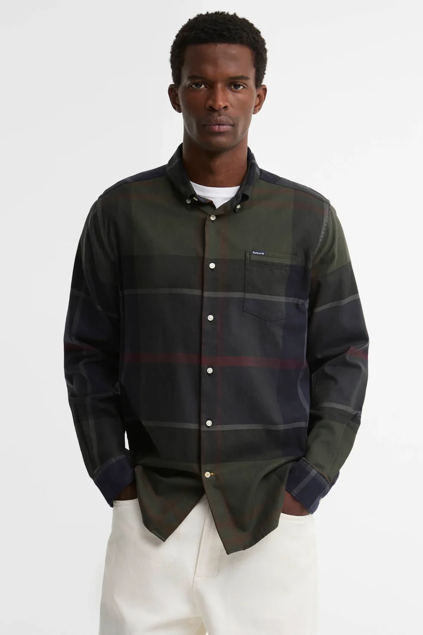 Barbour uomo camicia button down a quadri DUNOON