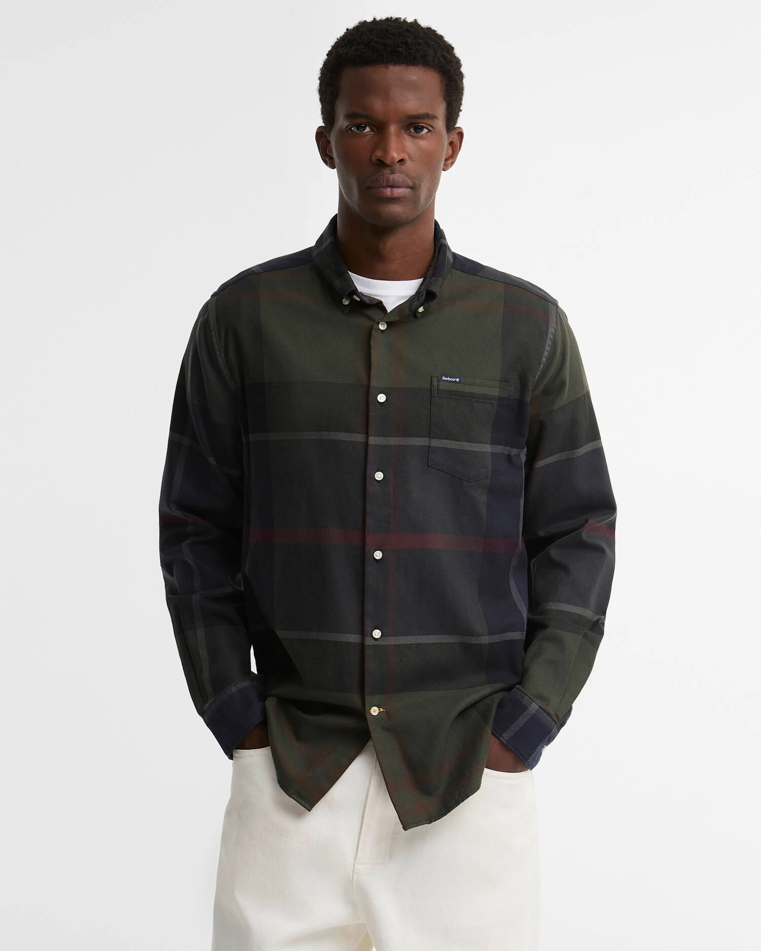 Barbour uomo camicia button down a quadri DUNOON