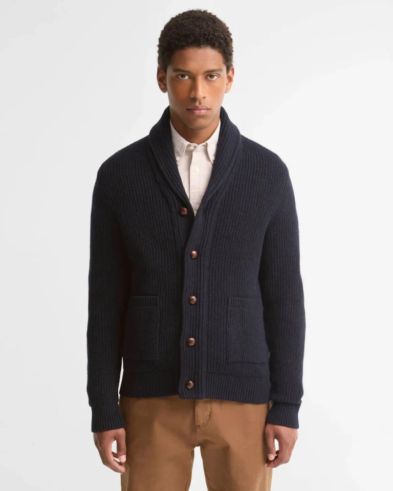 Barbour uomo cardigan a coste costa inglese blu HARTLAND
