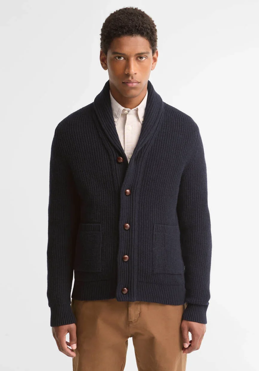 Barbour uomo cardigan a coste costa inglese blu HARTLAND