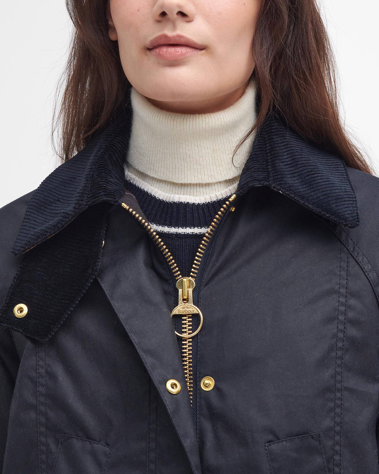 Barbour donna giacca cerata blu MODERN BEADNELL - immagine 7