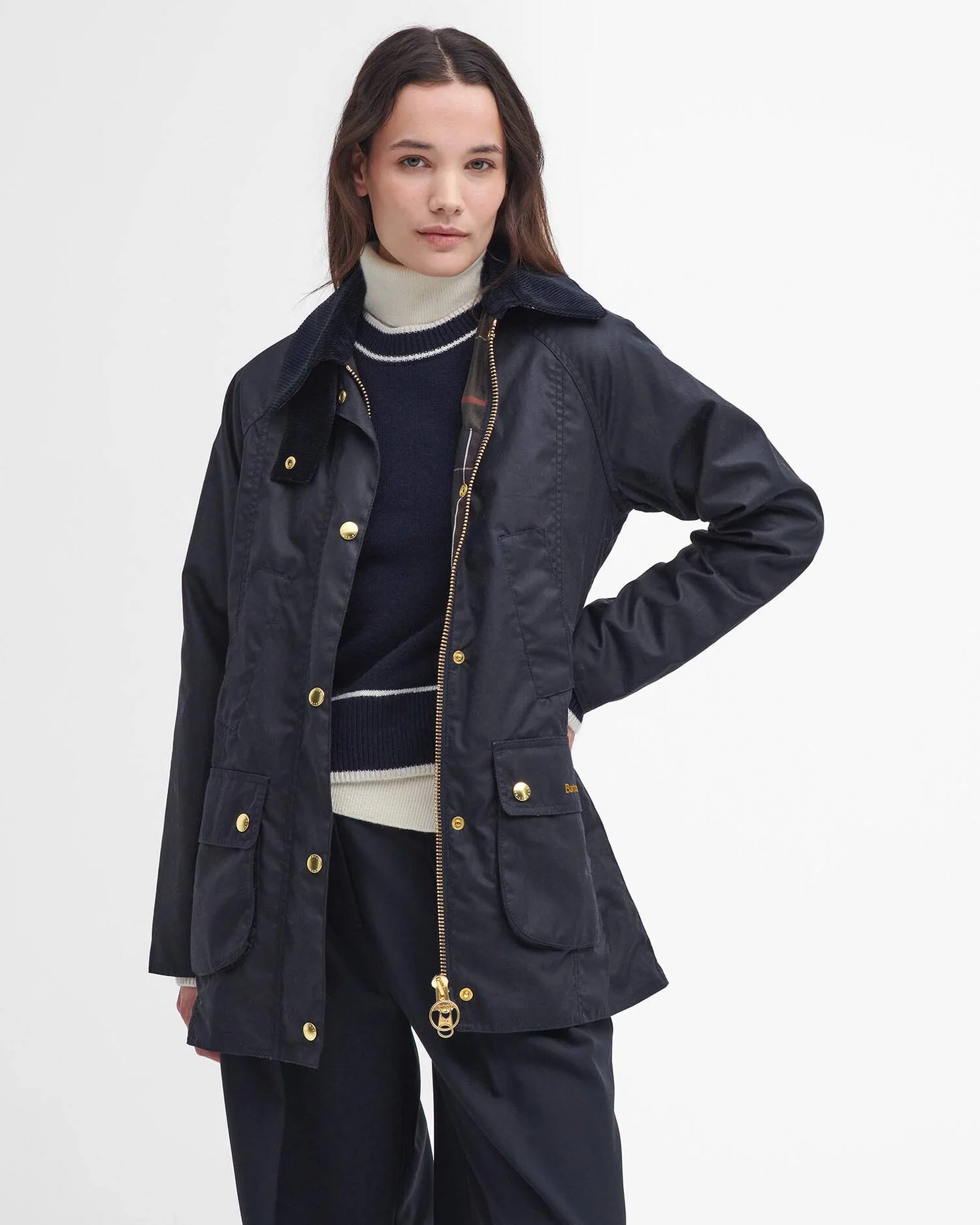 Barbour donna giacca cerata blu MODERN BEADNELL