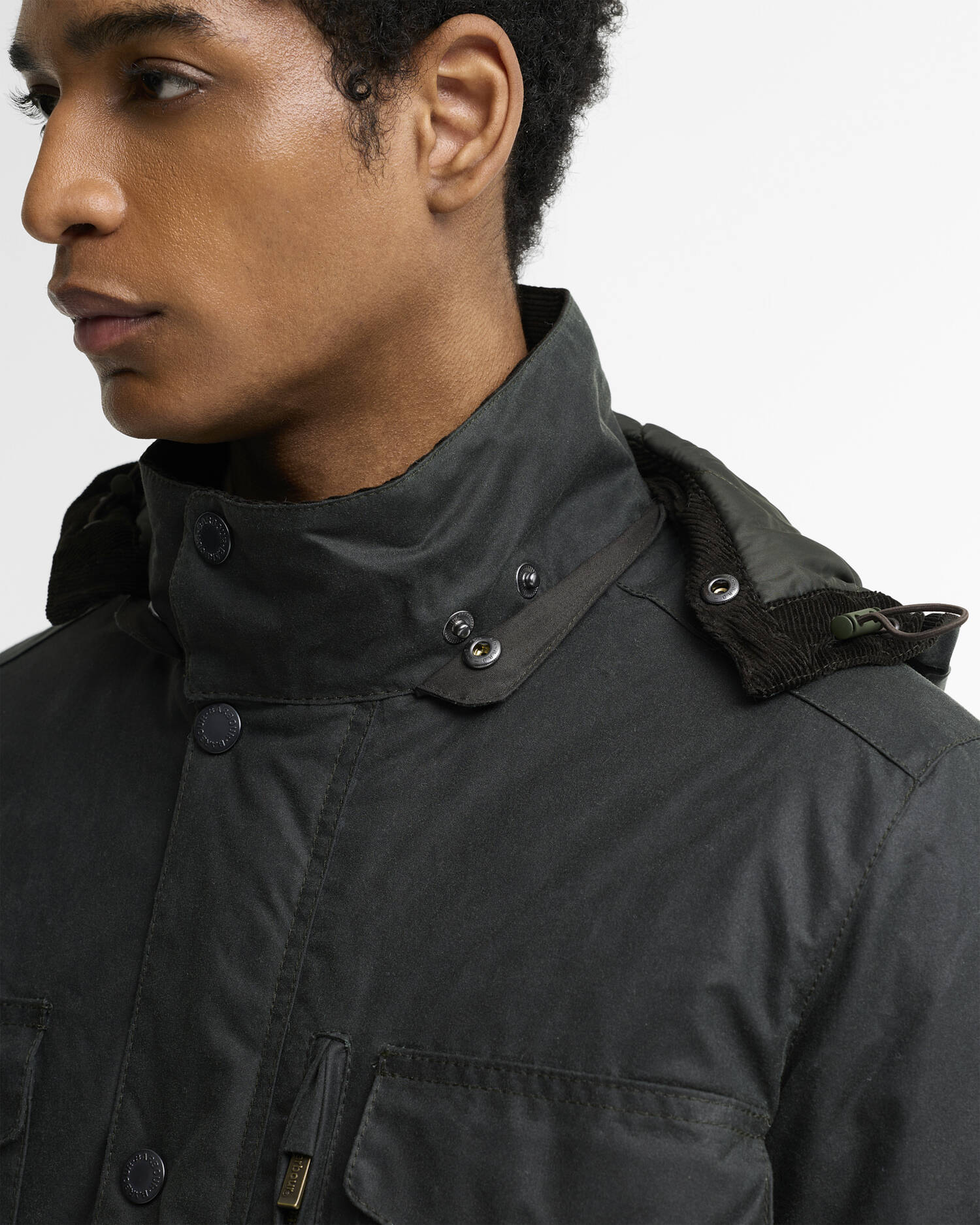Barbour uomo parka in cotone cerato verde WINTER SAPPER - immagine 2