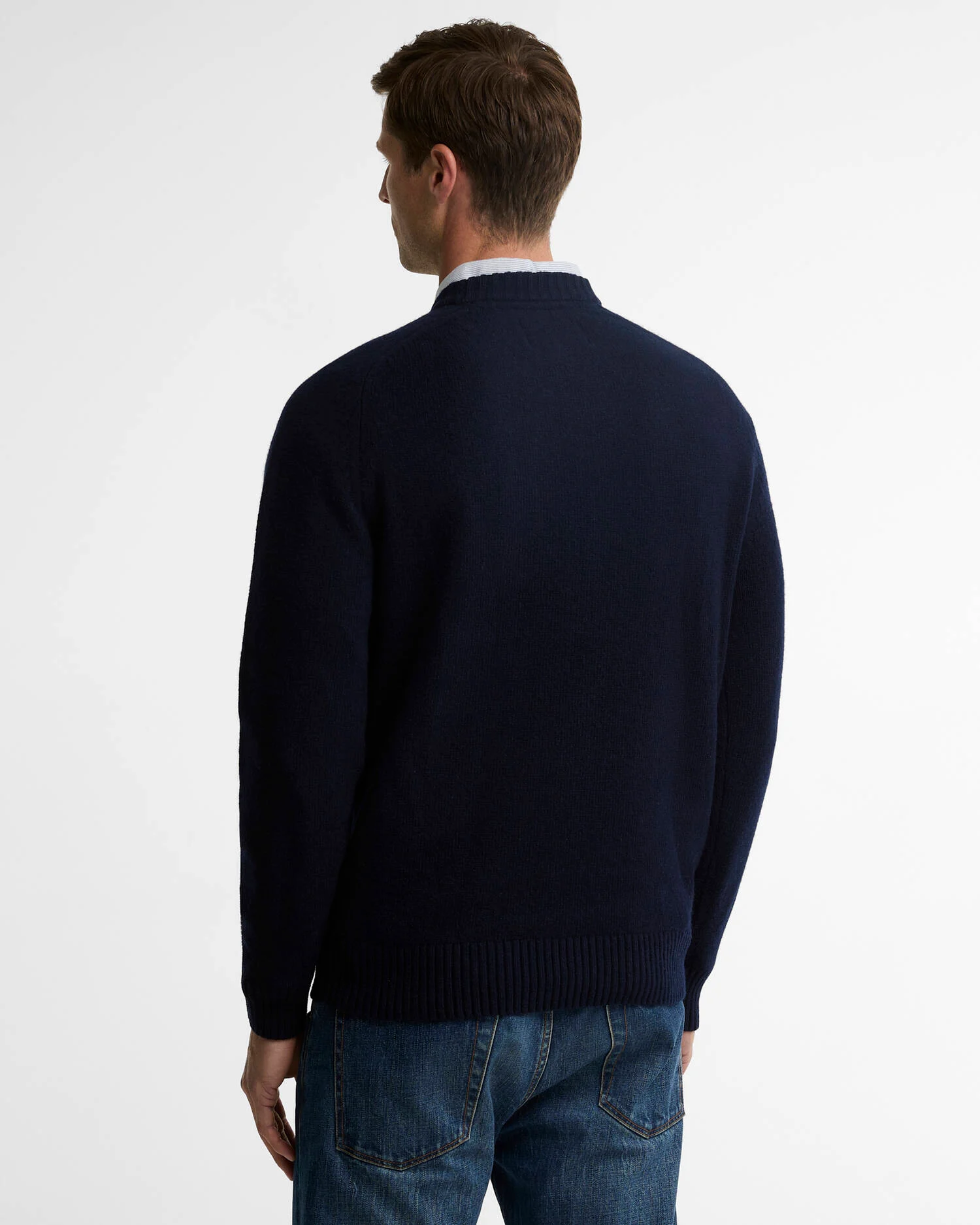 Barbour uomo maglia girocollo in lambswool blu NEWTOWN - immagine 3