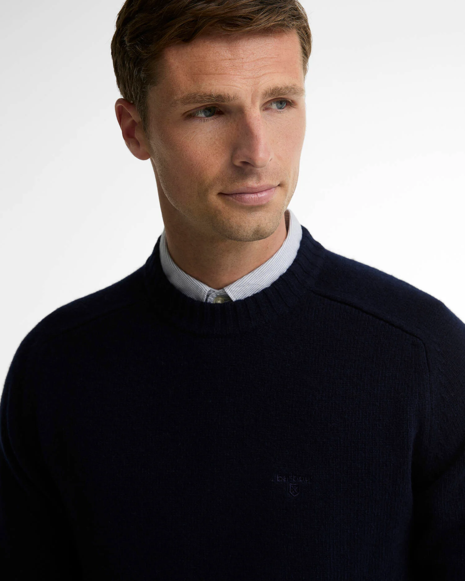 Barbour uomo maglia girocollo in lambswool blu NEWTOWN - immagine 2