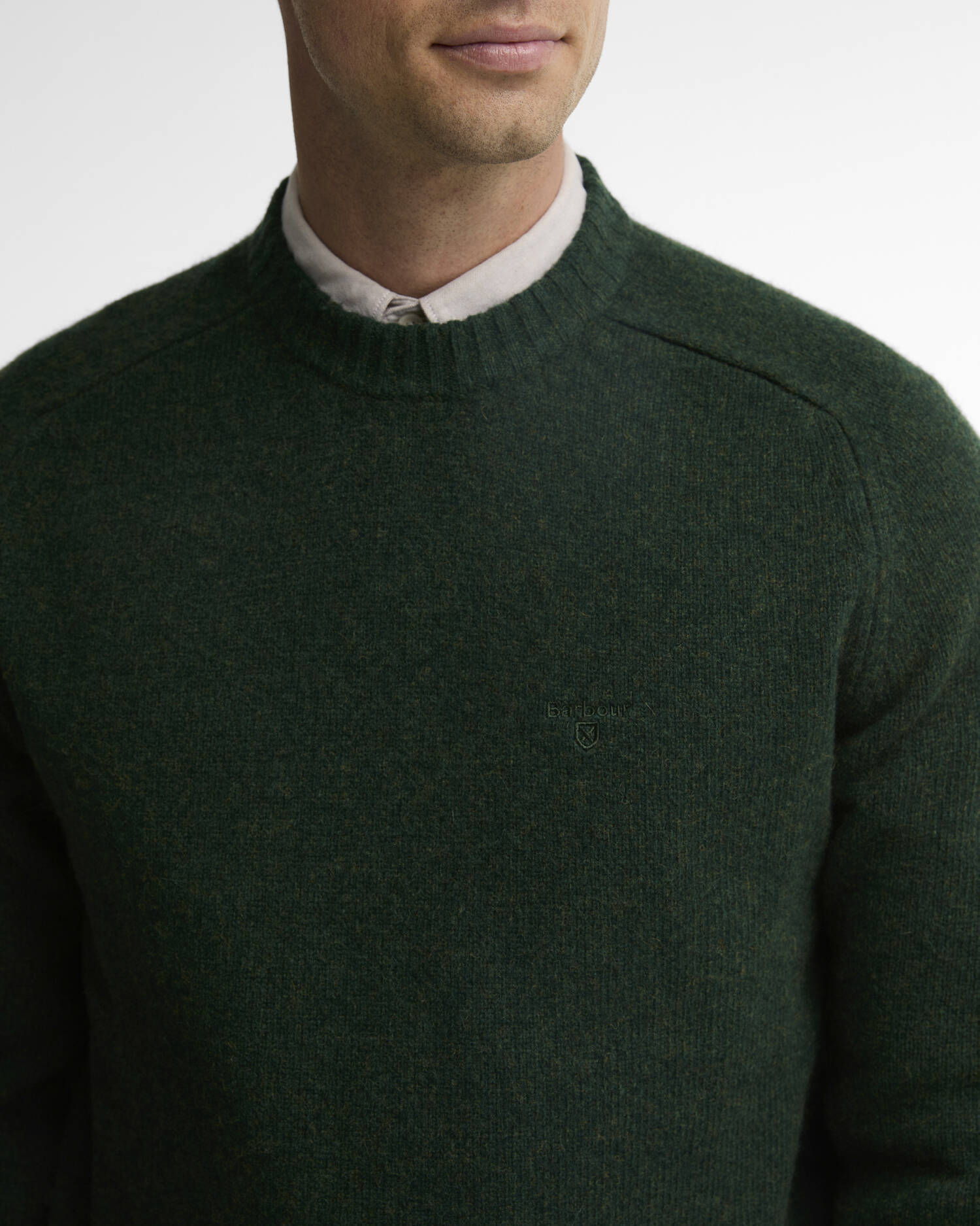 Barbour uomo maglia girocollo in lambswool verde NEWTOWN - immagine 2