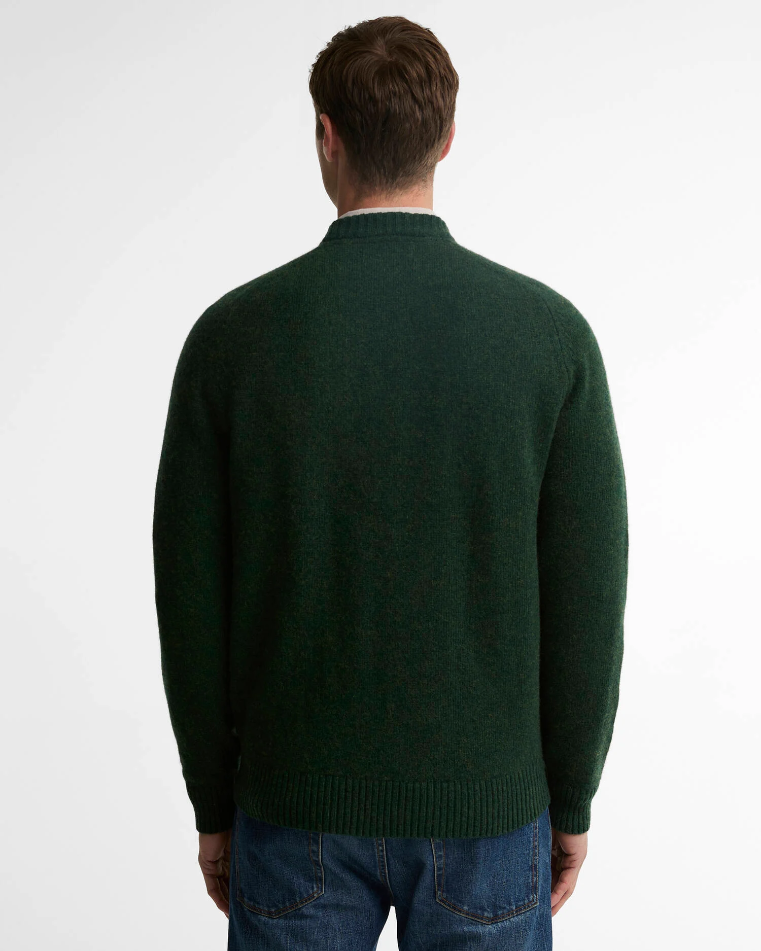 Barbour uomo maglia girocollo in lambswool verde NEWTOWN - immagine 3