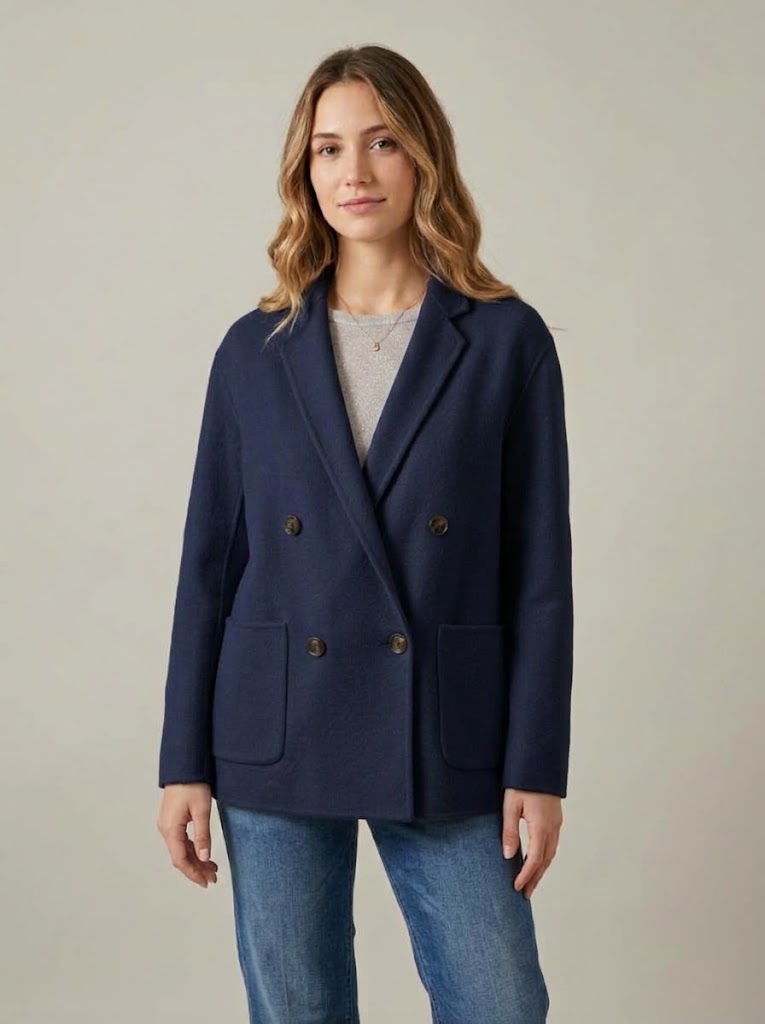 Bolters and co. donna giacca doppio petto in panno double blu MERYL