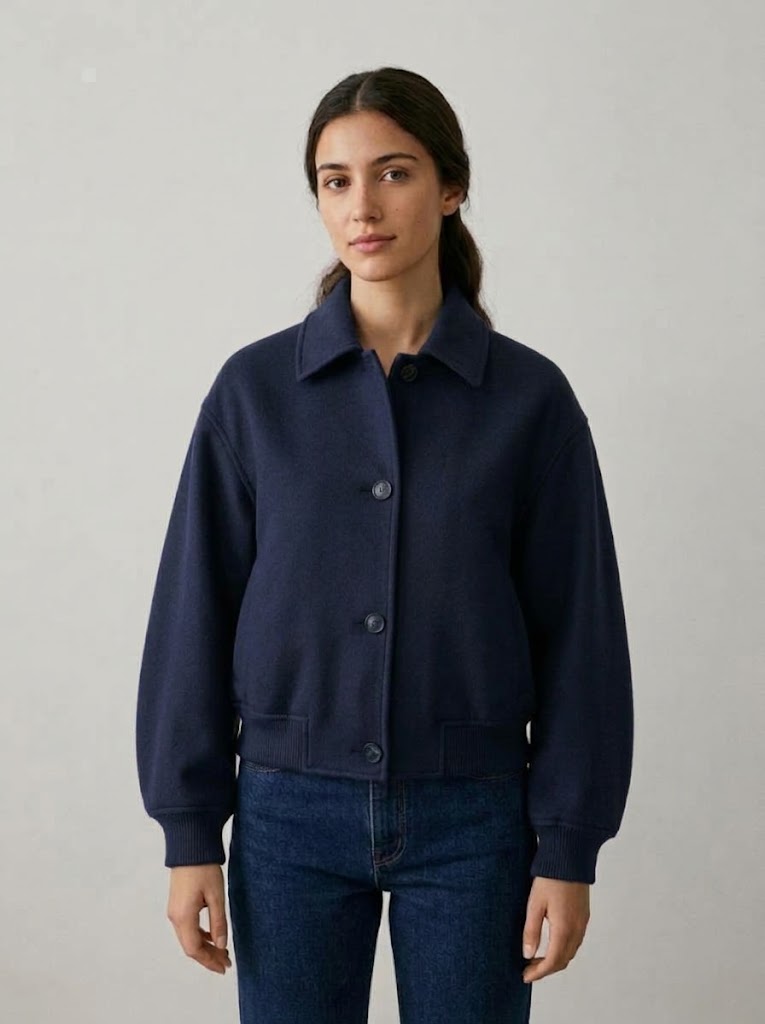 Bolters and co. donna giubbotto bomber over in panno blu GRETA