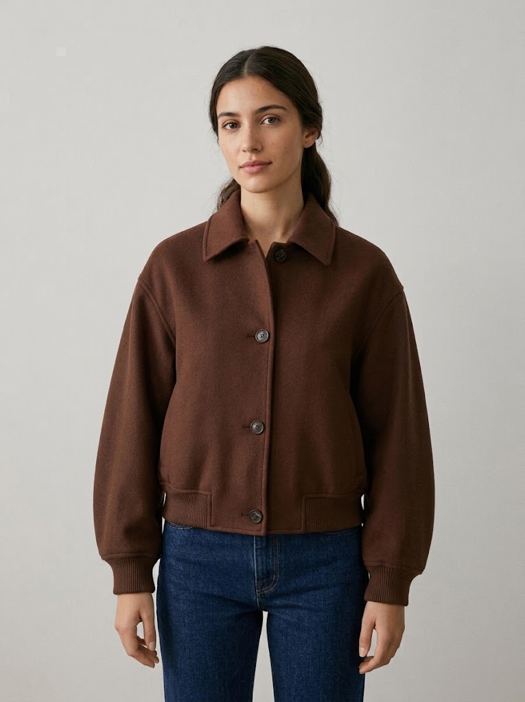 Bolters and co. donna giubbotto bomber over in panno marrone GRETA