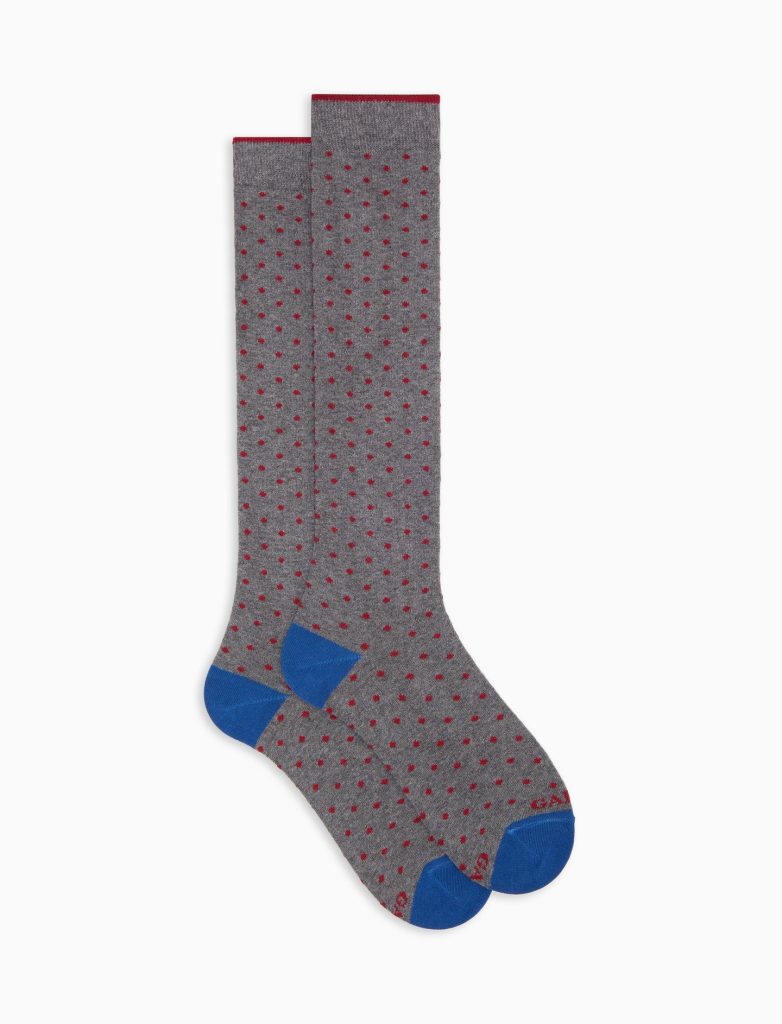 Gallo donna calze lunghe a pois pirite amaranto 102275