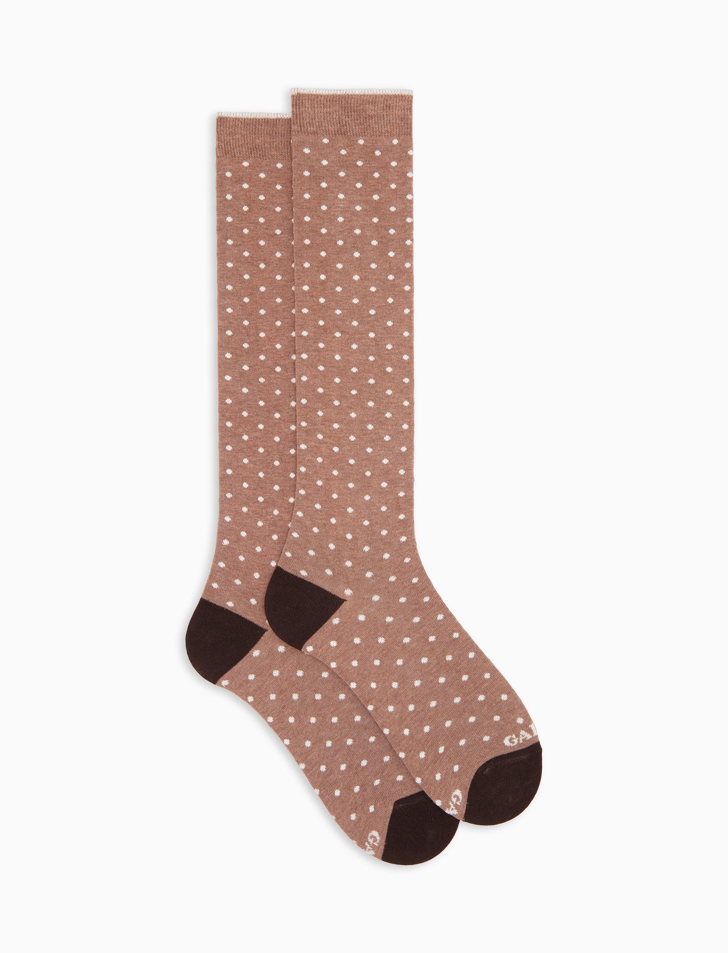 Gallo donna calze lunghe a pois noce panna 102275