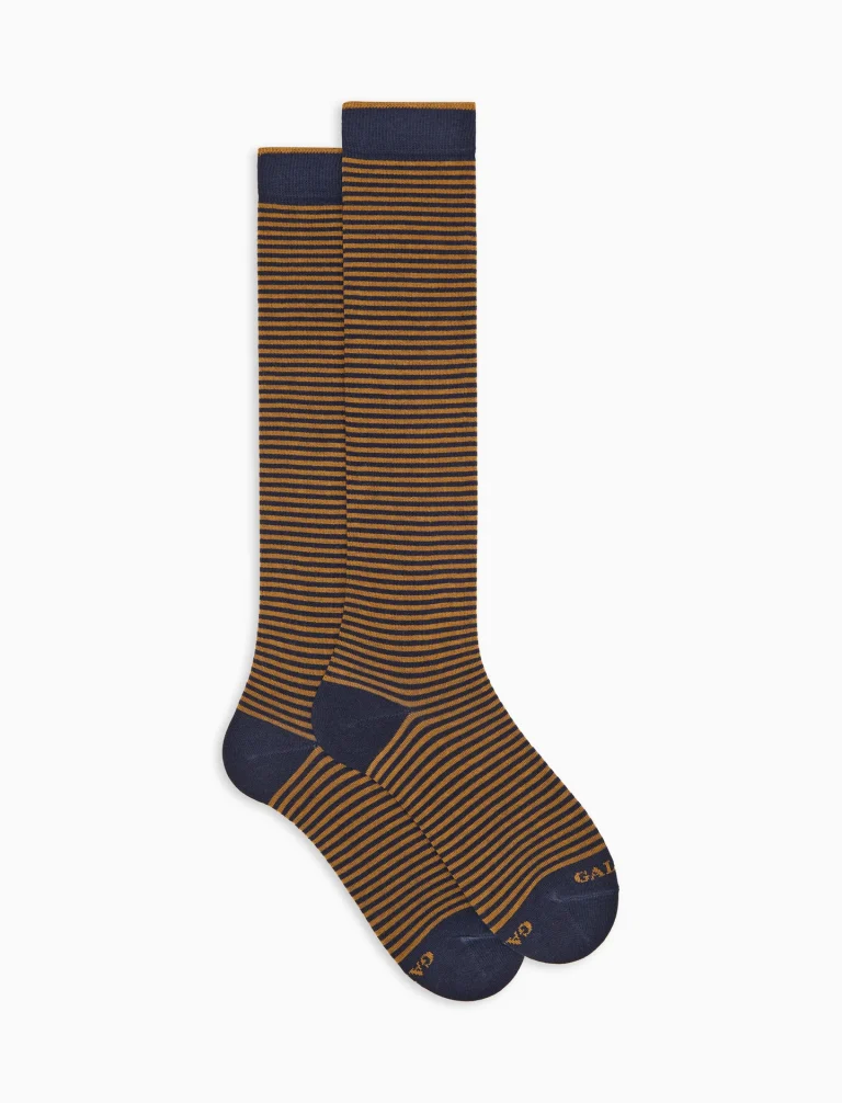 Gallo uomo calze lunghe a righe windsor navy safari AP102901
