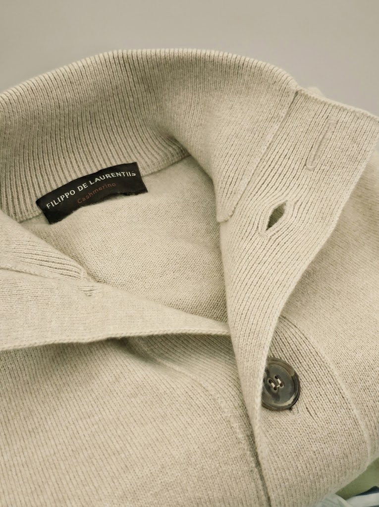 Filippo De Laurentiis maglia cardigan in lana e cashmere beige - immagine 2