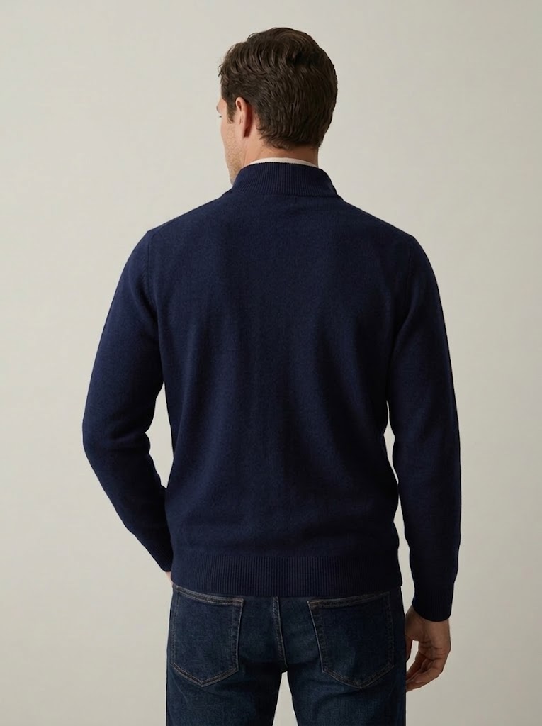 Filippo De Laurentiis maglia cardigan in lana e cashmere blu navy - immagine 4