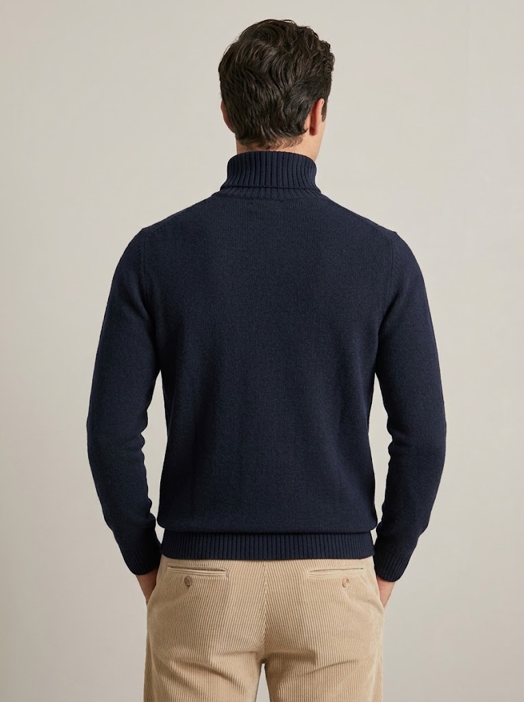 Filippo De Laurentiis maglia dolcevita in merino nuvola blu - immagine 4
