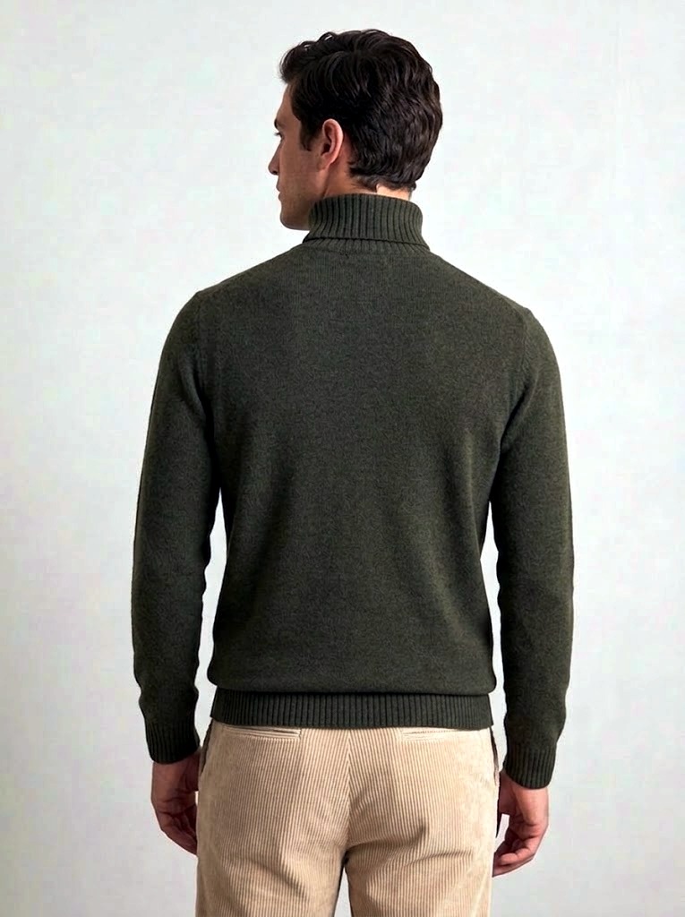 Filippo De Laurentiis maglia dolcevita in merino nuvola verde loden - immagine 4