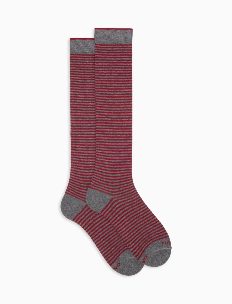 Gallo uomo calze lunghe a righe windsor pirite amaranto AP102901