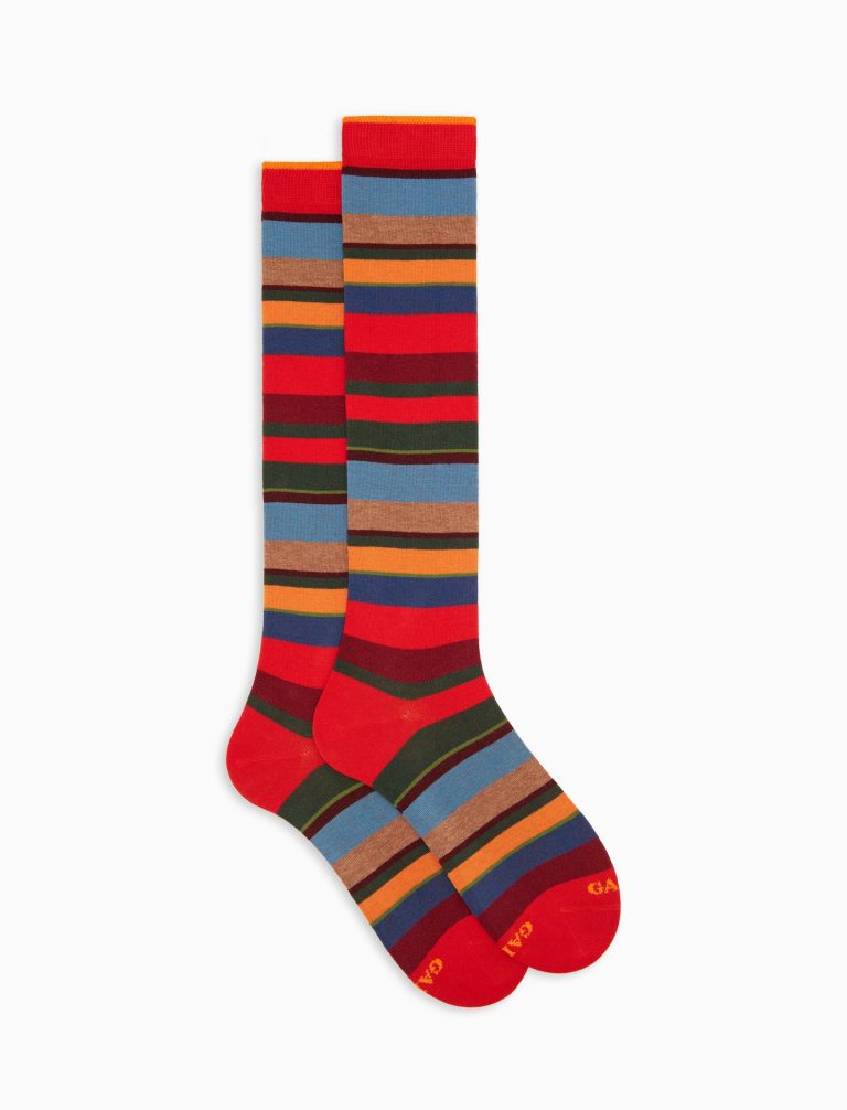 Gallo donna calze lunghe a righe multicolor rosso abisso 102528