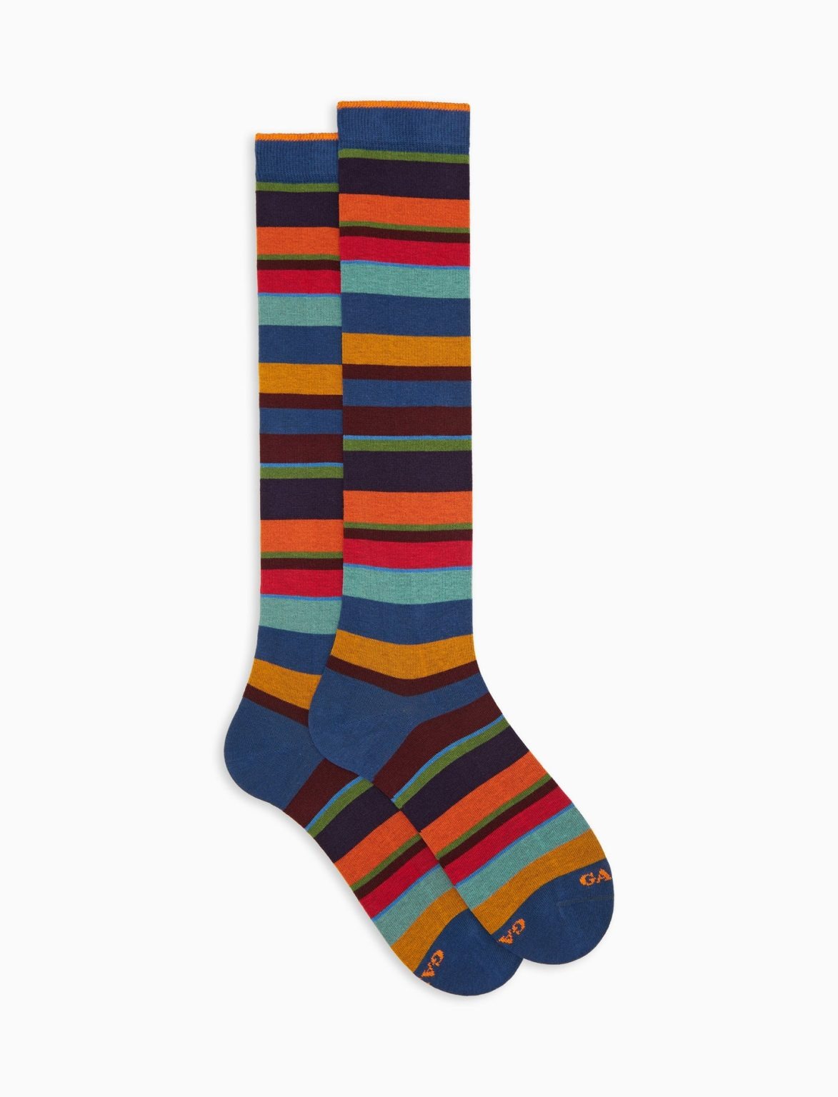 Gallo uomo calze lunghe a righe multicolor abisso rame 103413