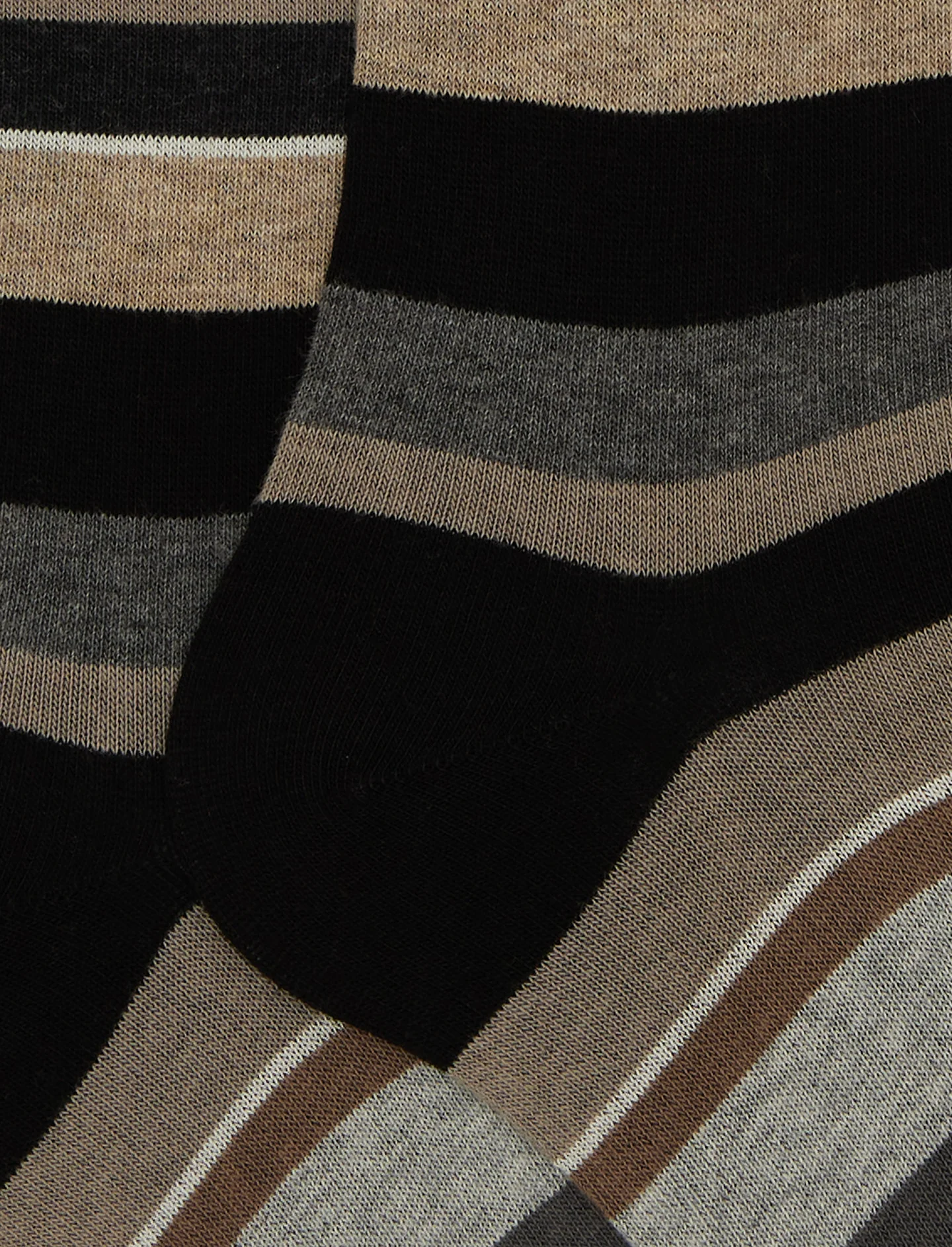 Gallo uomo calze lunghe a righe multicolor nero panna 103413 - immagine 2