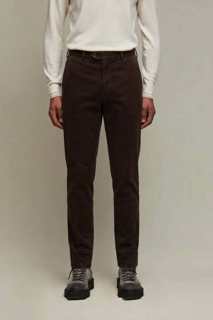 L.B.M. 1911 pantaloni in cotone elasticizzato marrone testa moro ELTON