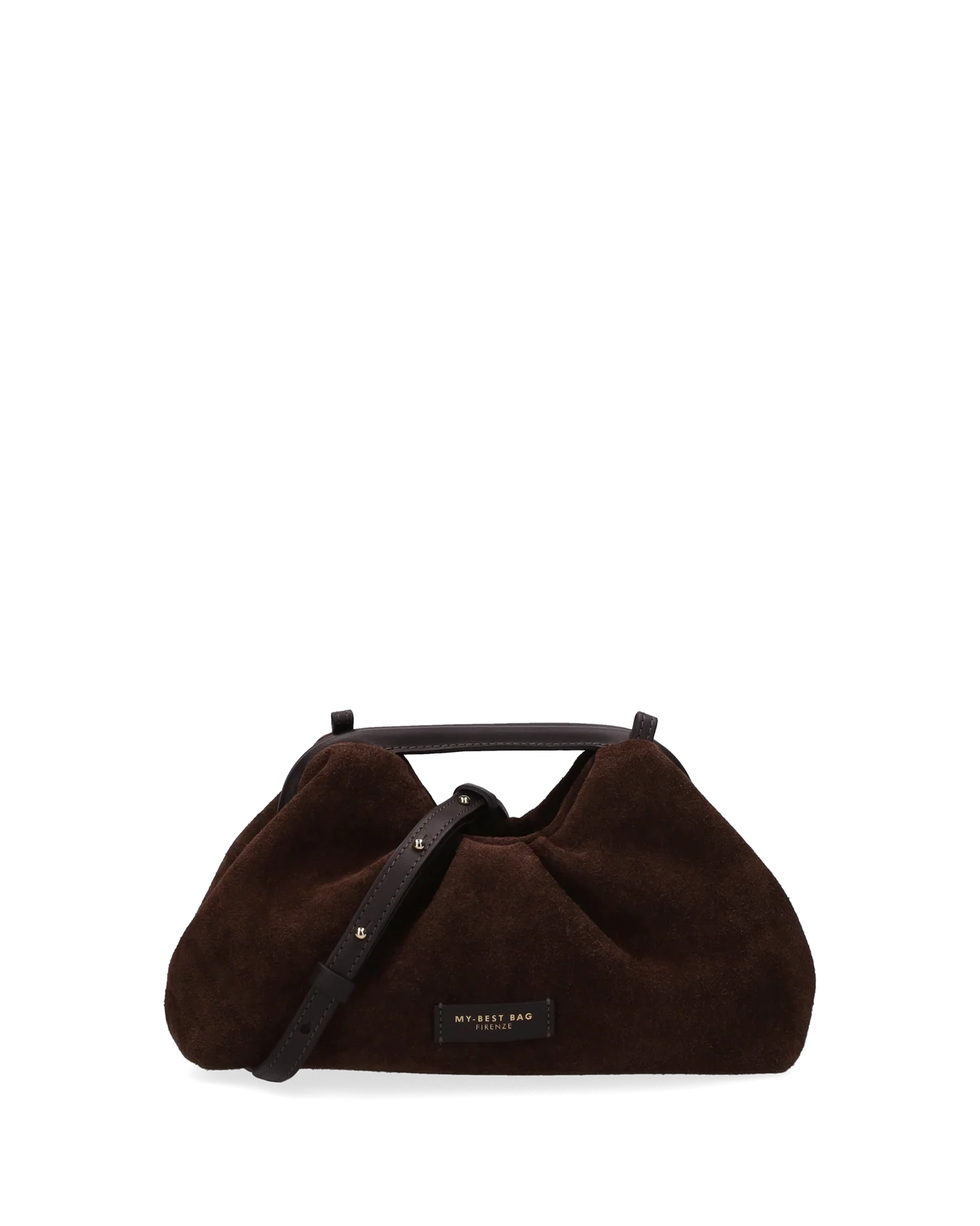 My Best Bag borsa a mano in pelle scamosciata marrone scuro JANINE SUEDE small - immagine 2