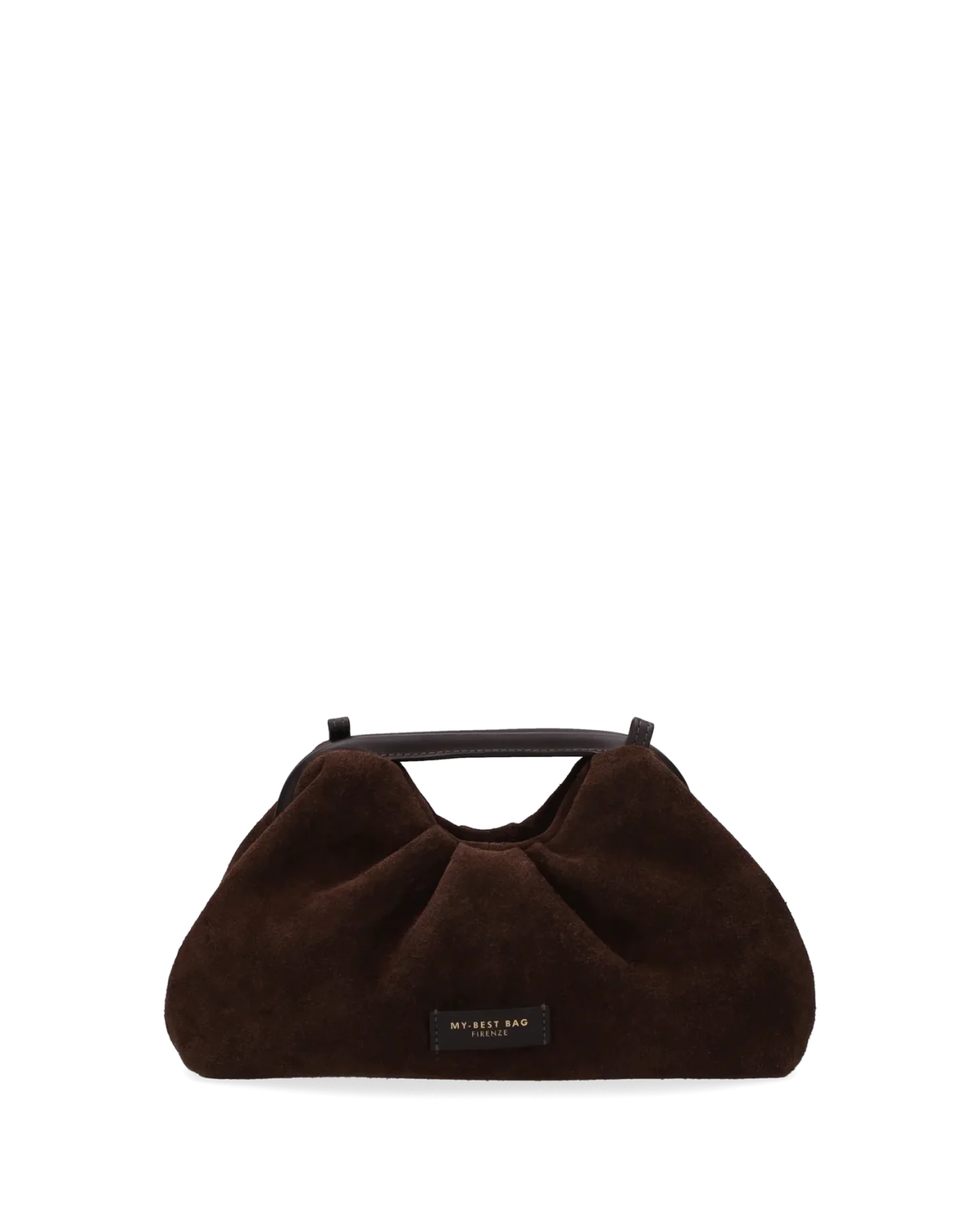 My Best Bag borsa a mano in pelle scamosciata marrone scuro JANINE SUEDE small