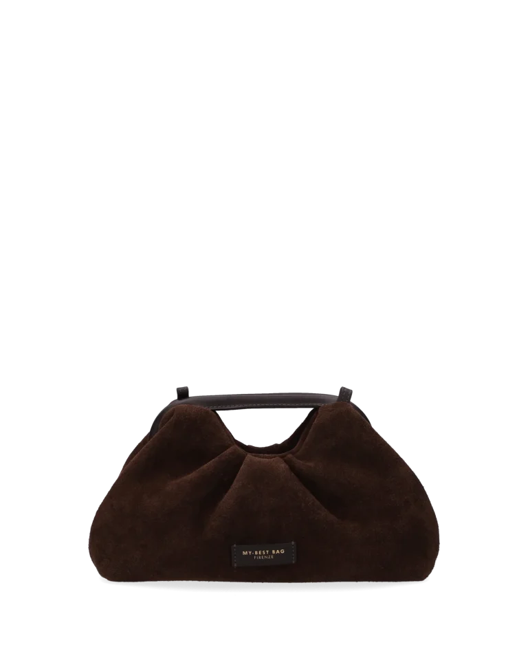 My Best Bag borsa a mano in pelle scamosciata marrone scuro JANINE SUEDE small