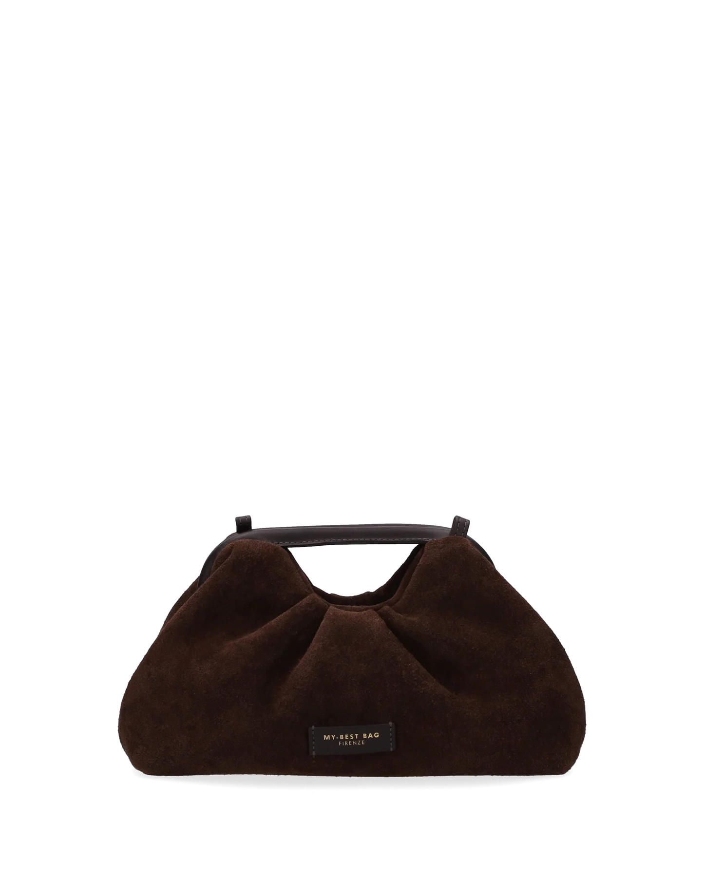 My Best Bag borsa a mano in pelle scamosciata marrone scuro JANINE SUEDE small