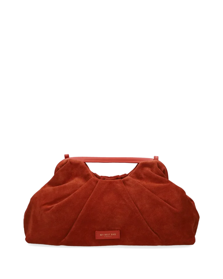 My Best Bag borsa a mano in pelle scamosciata arancio JANINE SUEDE BIG